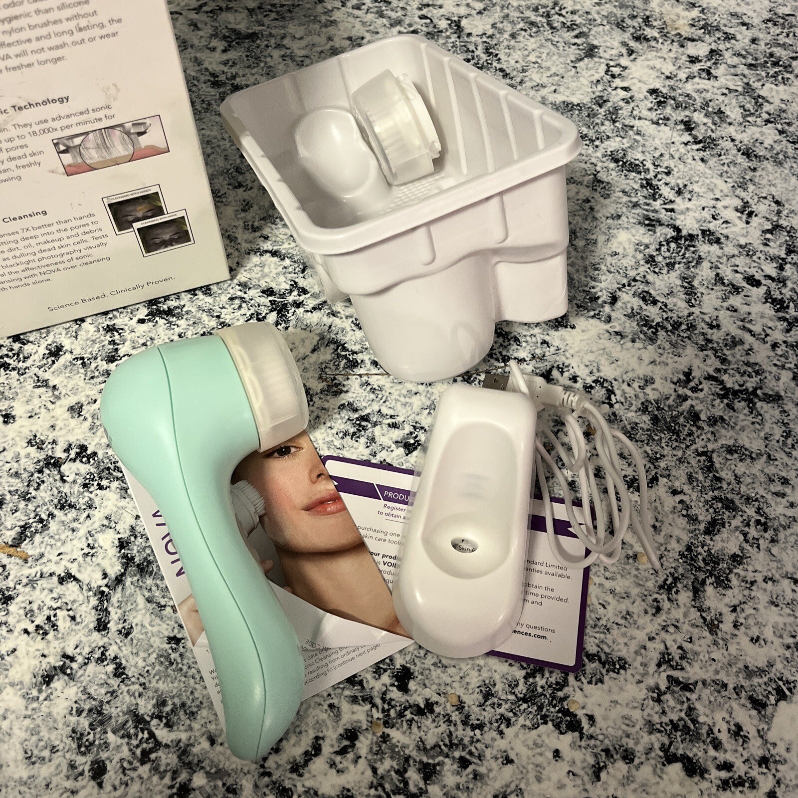 Spa Sciences NOVA Antimicrobial Sonic Cleansing System Mint Green