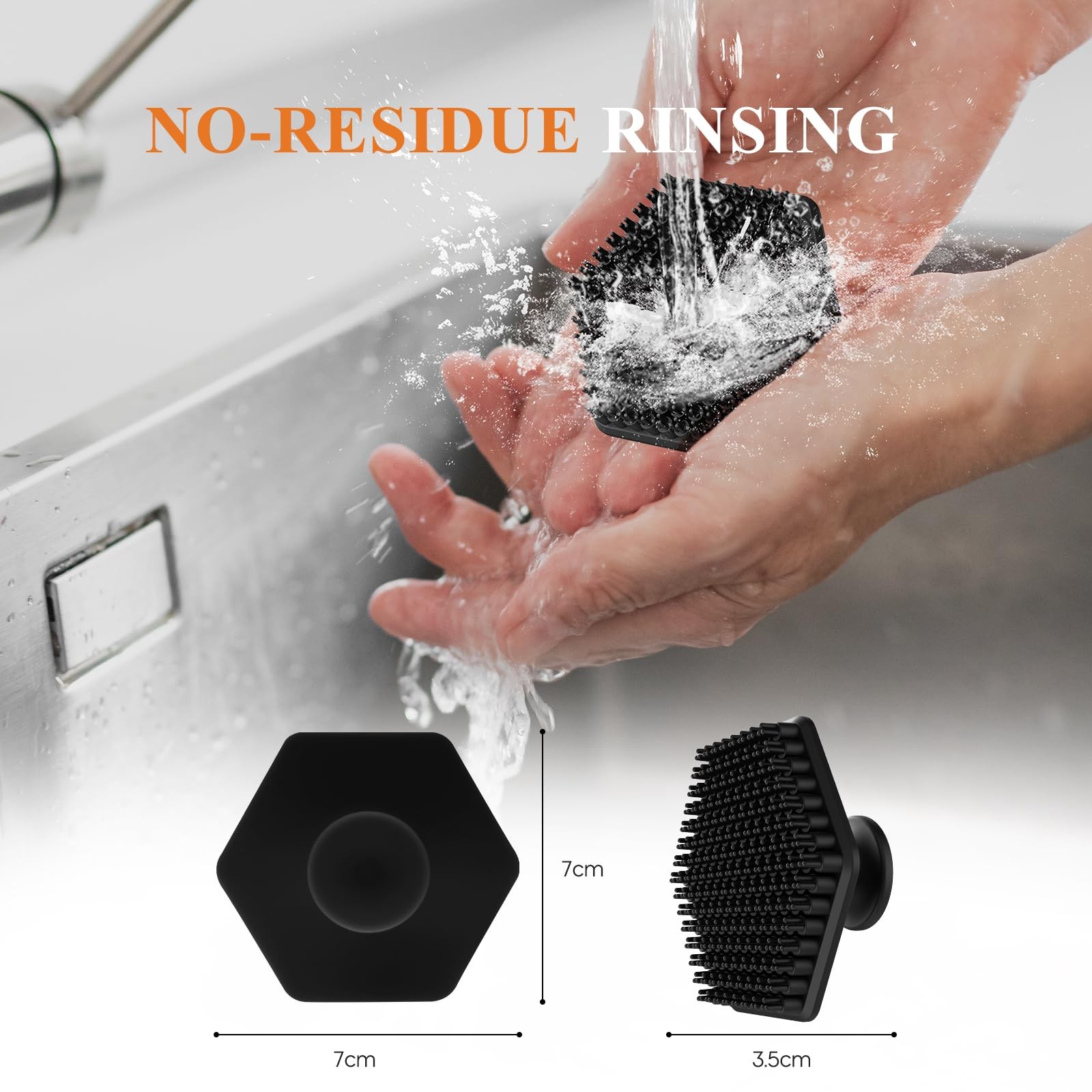 Silicone Face Scrubber for Men, Gentle Exfoliator Pad & Body Scrubber, Black
