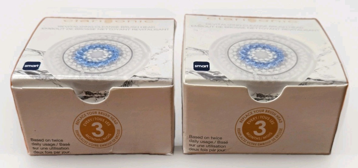 Set of 2 Clarisonic Revitalizing Cleanse Brush Head Replacement Rare One Mia NEW