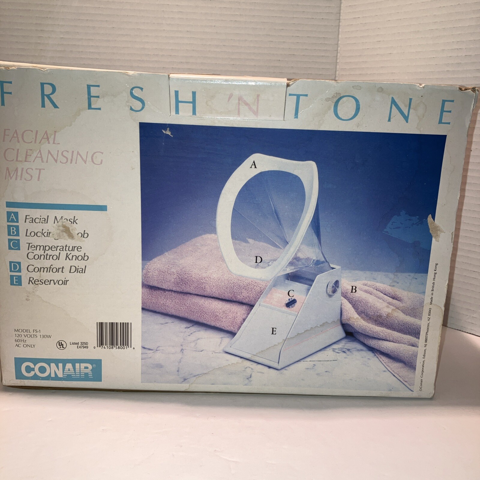 Vtg 1986 Conair Fresh ‘N Tone Facial Cleaning Mist Sauna Prop TESTED & WORKING