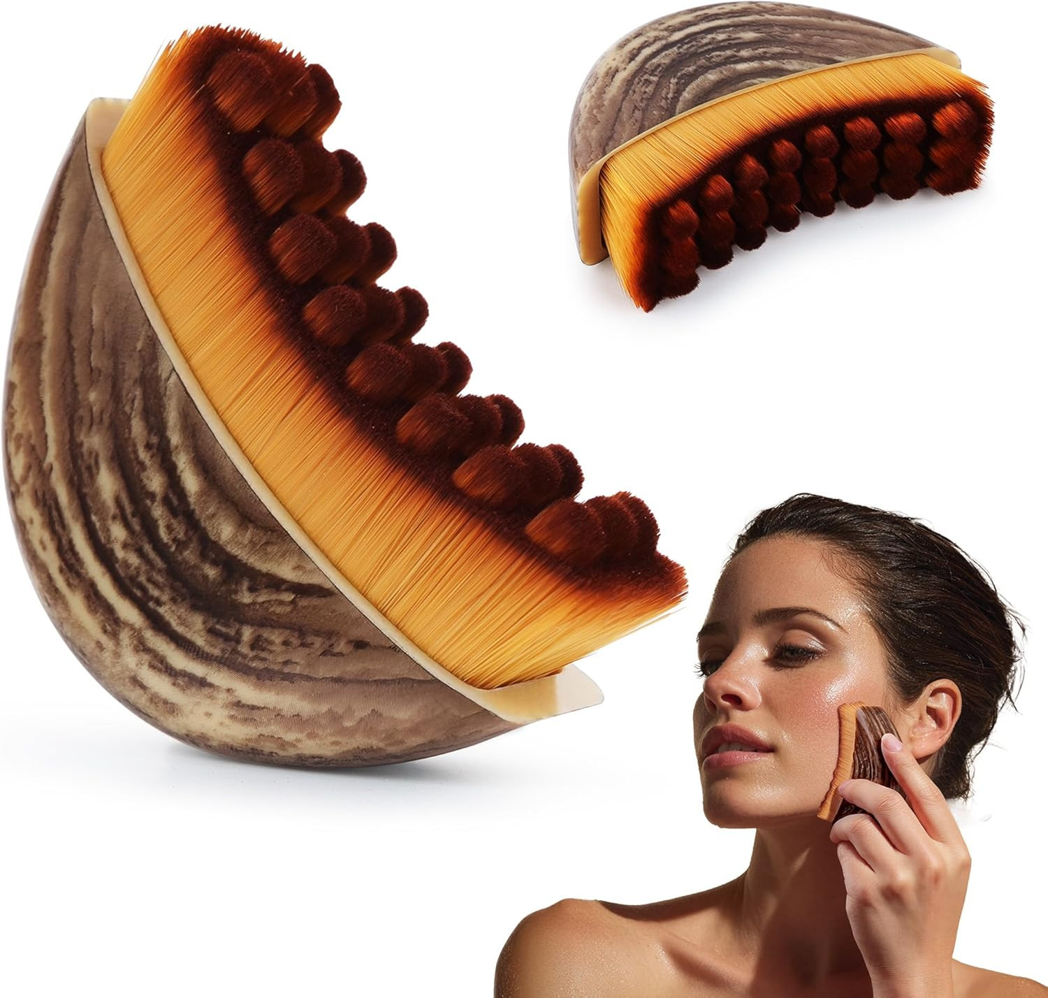 Lymphatic Contour Face Brush, V-Shape Lymphatic Drainage Brush for Facial Massag