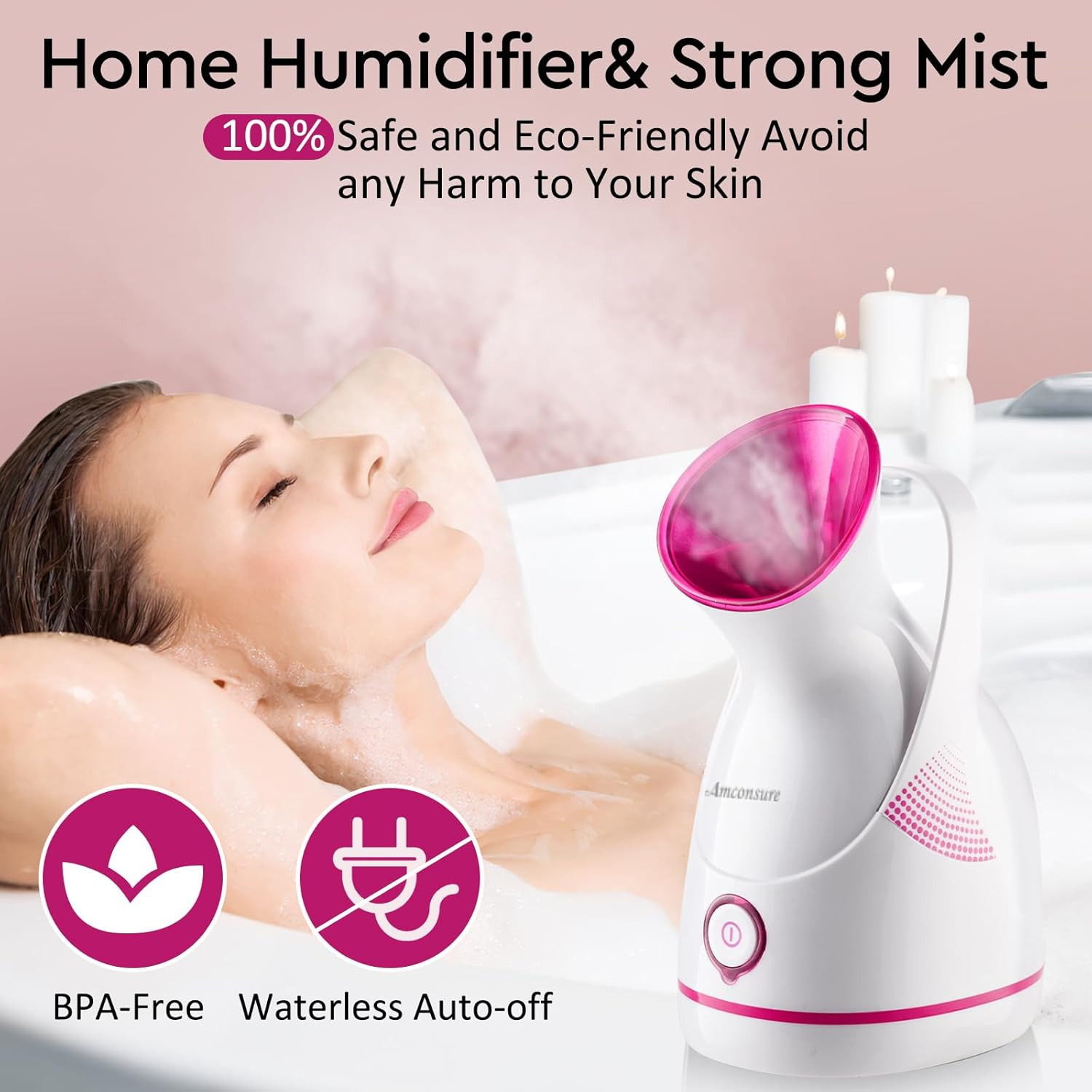 Nano Ionic Facial Steamer Warm Mist Face Spa Humidifier & 5pc Skin Tool Kit Set