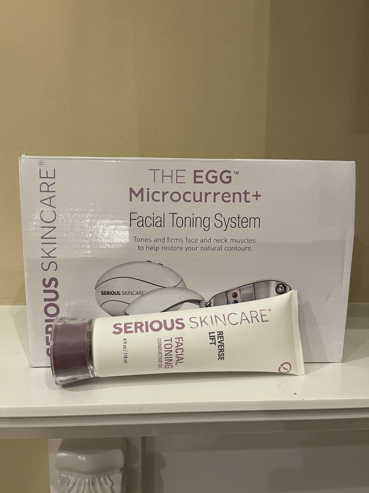 Skincare The EGG Microcurrent Facial Toning Firming System Blue Geo Design