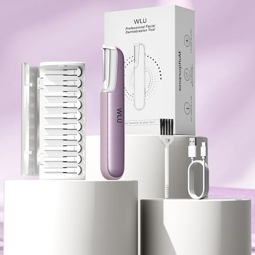 Sonic Dermaplaning Tool for Facial Exfoliation & Peach Fuzz Removal – 10 Blades