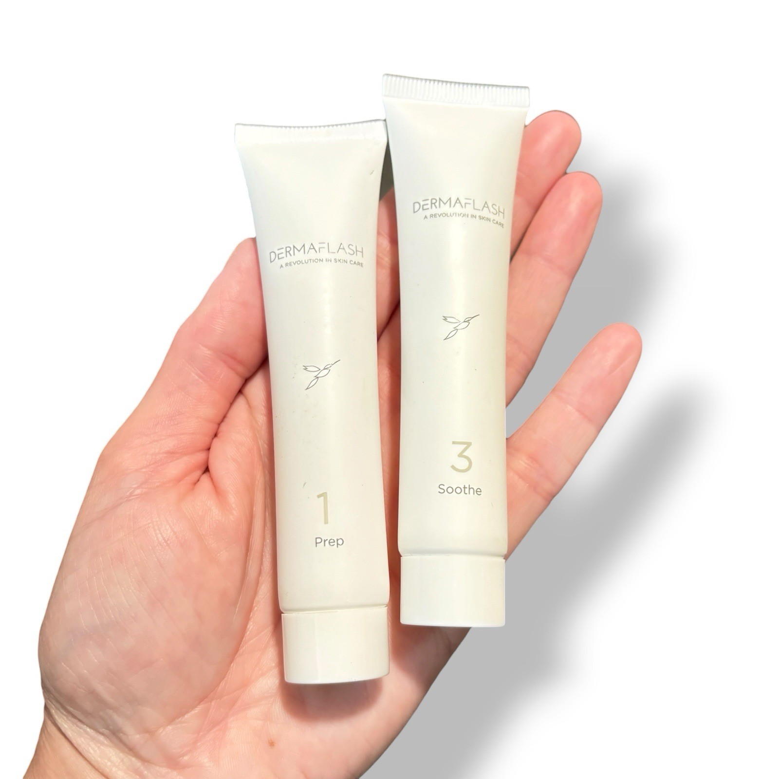 Dermaflash Step 1 Prep Cleanser & Step 3 Soothe Moisturizer .8 Oz Each Sealed