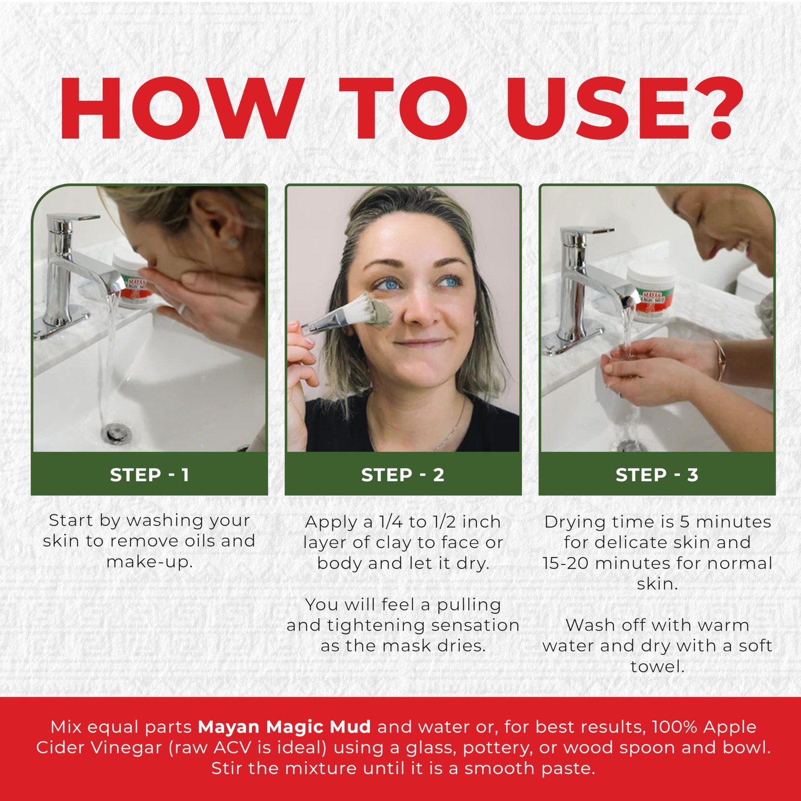 Mayan Magic Mud Powerful Deep Pore Cleansing 16 Ounce (Pack of 1), RED