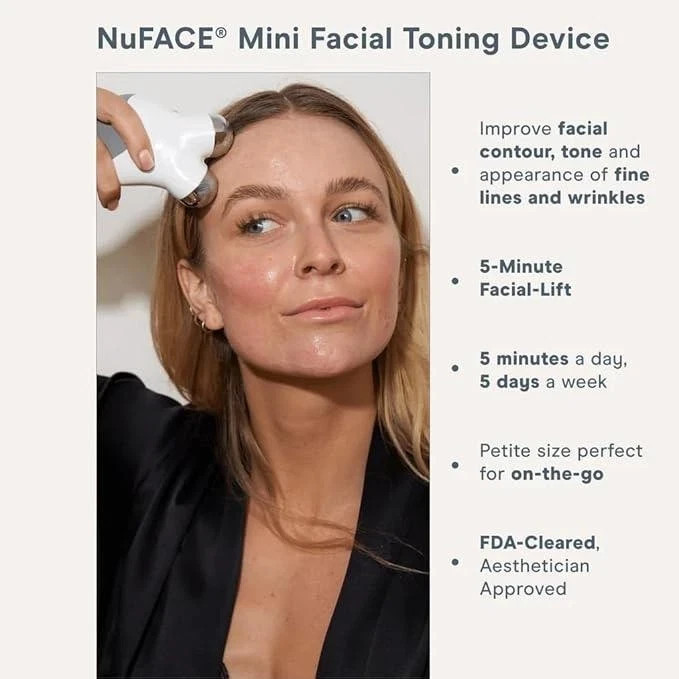 NuFACE Mini Microcurrent Facial Toning Device with Aqua Gel 50ml Beauty Tool
