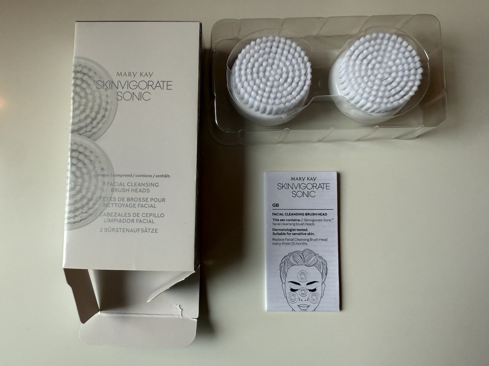 Mary Kay Skinvigorate Sonic Replacement Facial Cleansing Brushes Heads 2 Pc