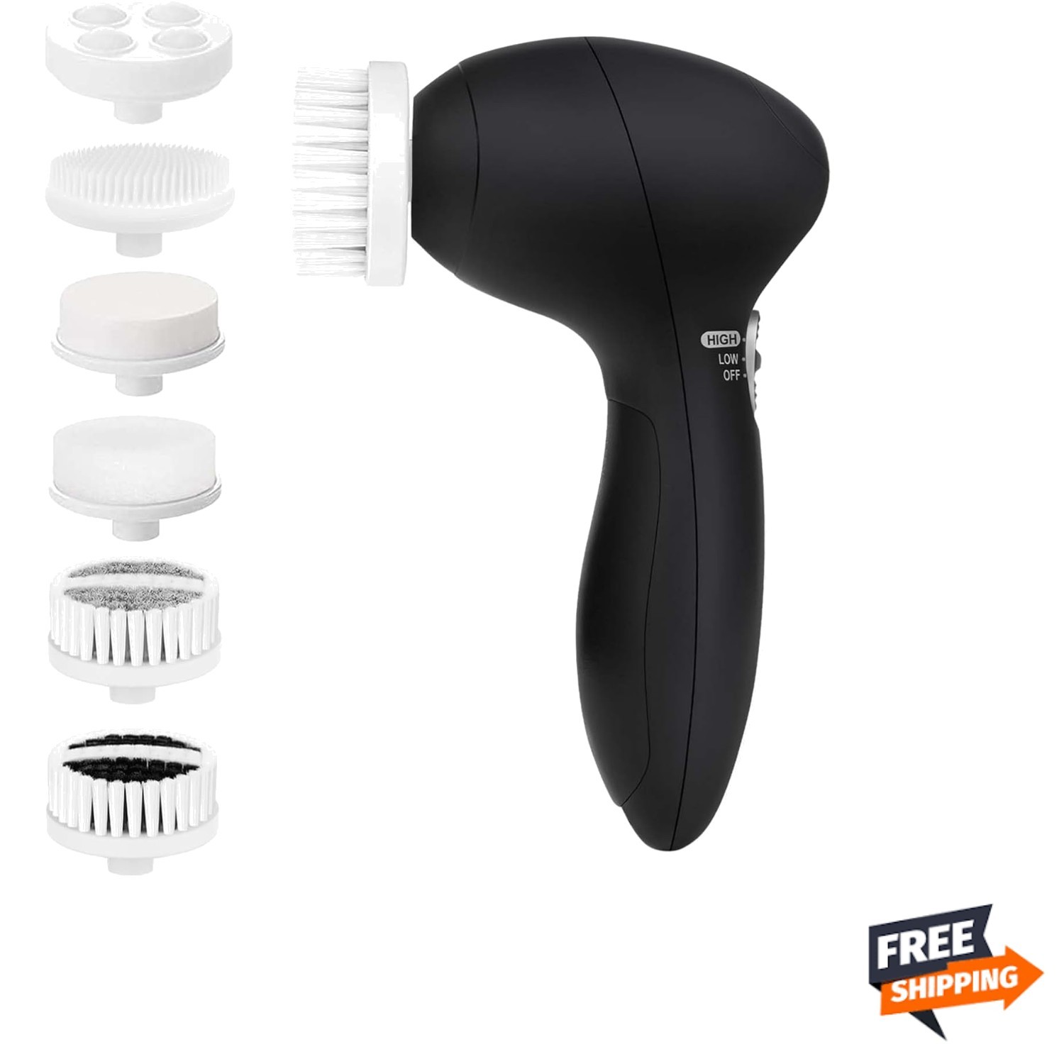 Electric Face Brush 6 Brush Heads Deep Cleansing Exfoliating Beauty Tool