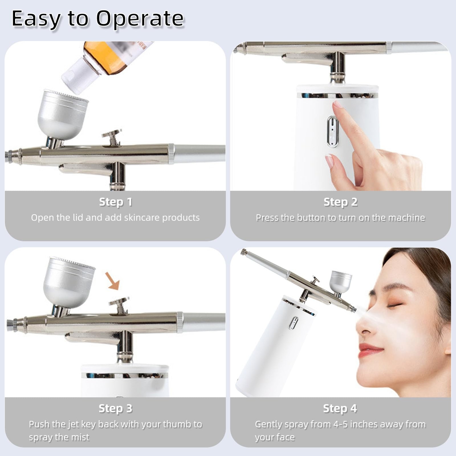 Microtree Nano Facial Steamer – Rechargeable & Portable High White, White