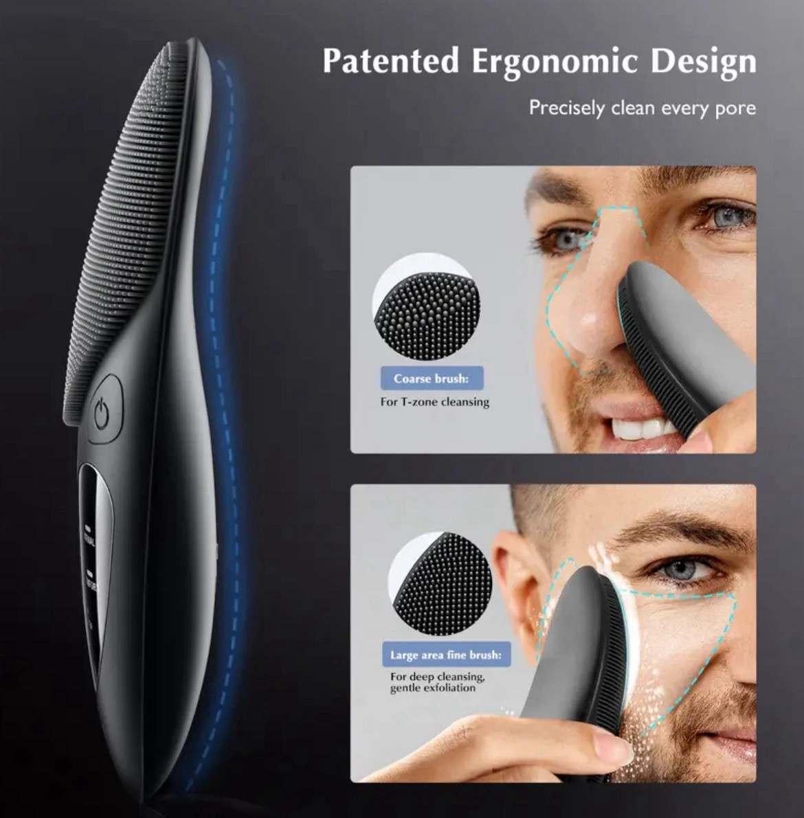 COSLUS Rechargeable Facial Cleansing Brush – 4 Modes Silicone Face Exfoliator