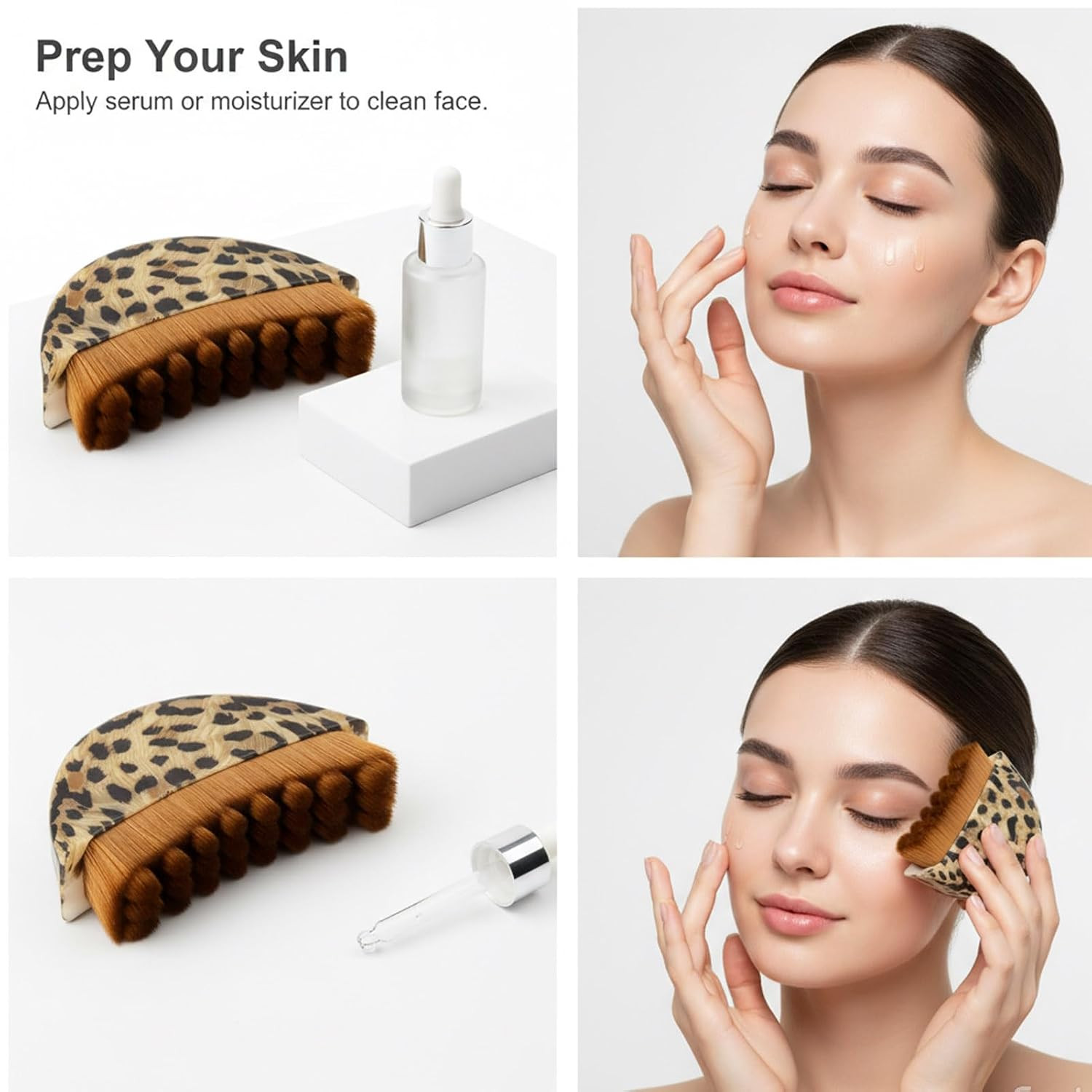 2PCS Lymphatic Contour Face Brush, Lymphatic Drainage Brush for Sculpting & Lift
