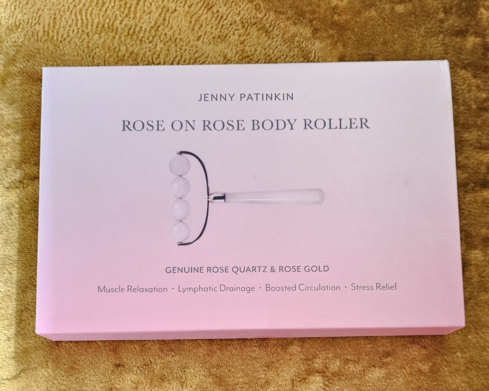 Jenny Patinkin Rose on Rose Pop & Roll Dermar roller Genuine Rose Quartz NEW