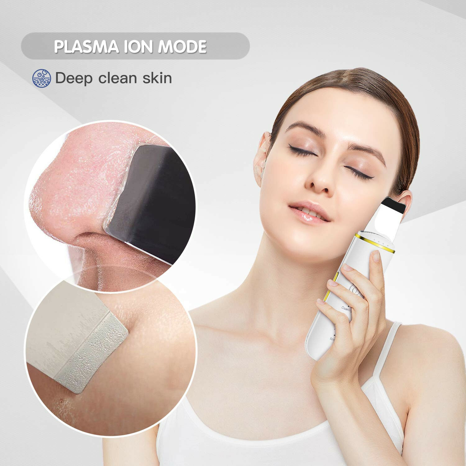 GUGUG Skin Scrubber Skin Spatula, Blackhead Remover Pore Cleaner with 4 Modes