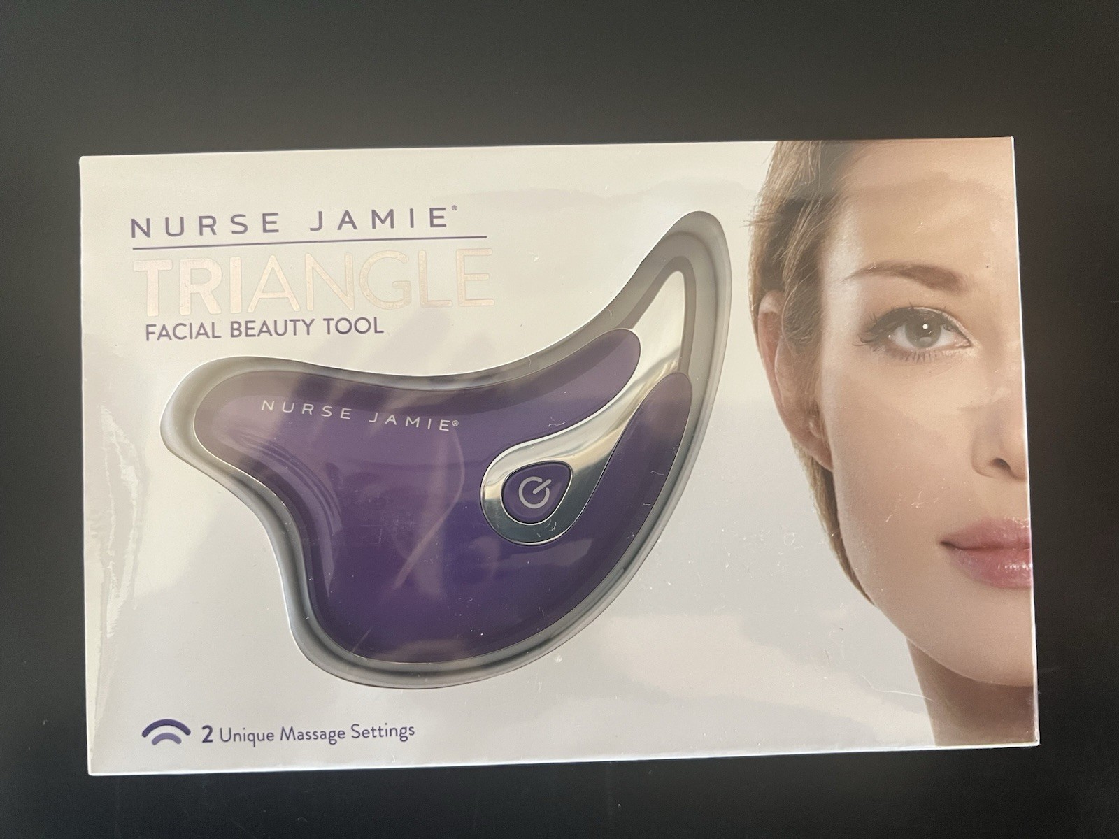 Nurse Jamie Triangle Facial Beauty Tool Heated & Normal Massage Settings Purple