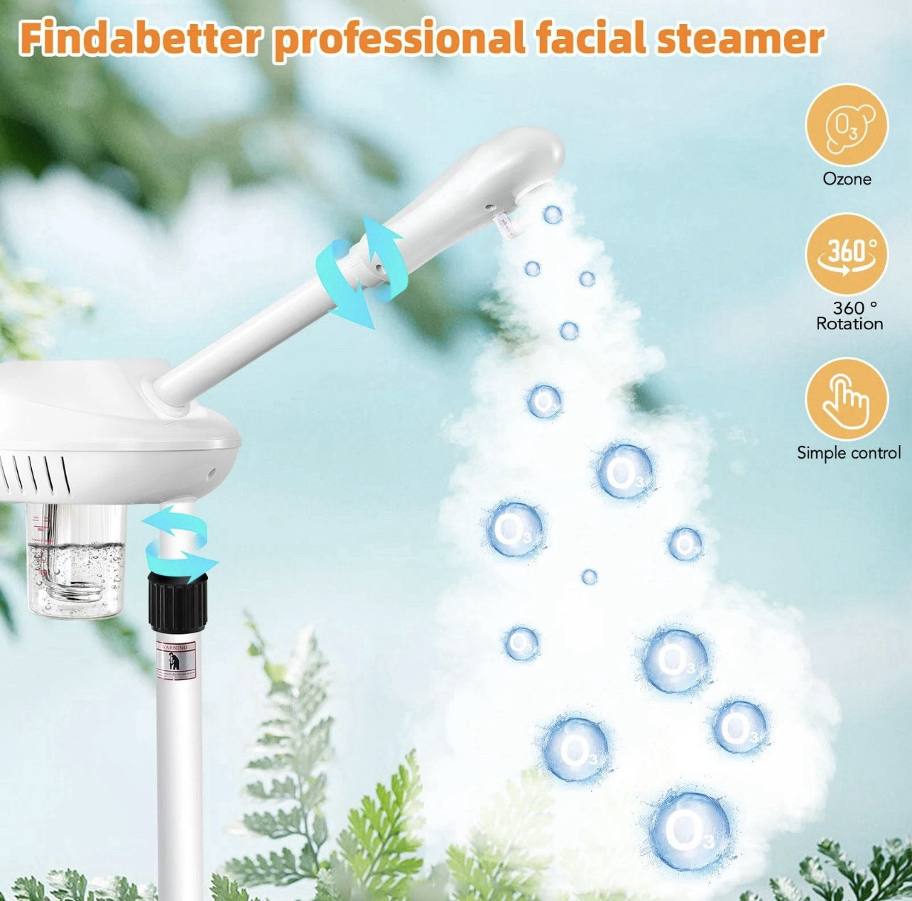 NEW! Professional Facial Steamer, Facial Steamer on Wheels, SPA Ozone Nano Facia