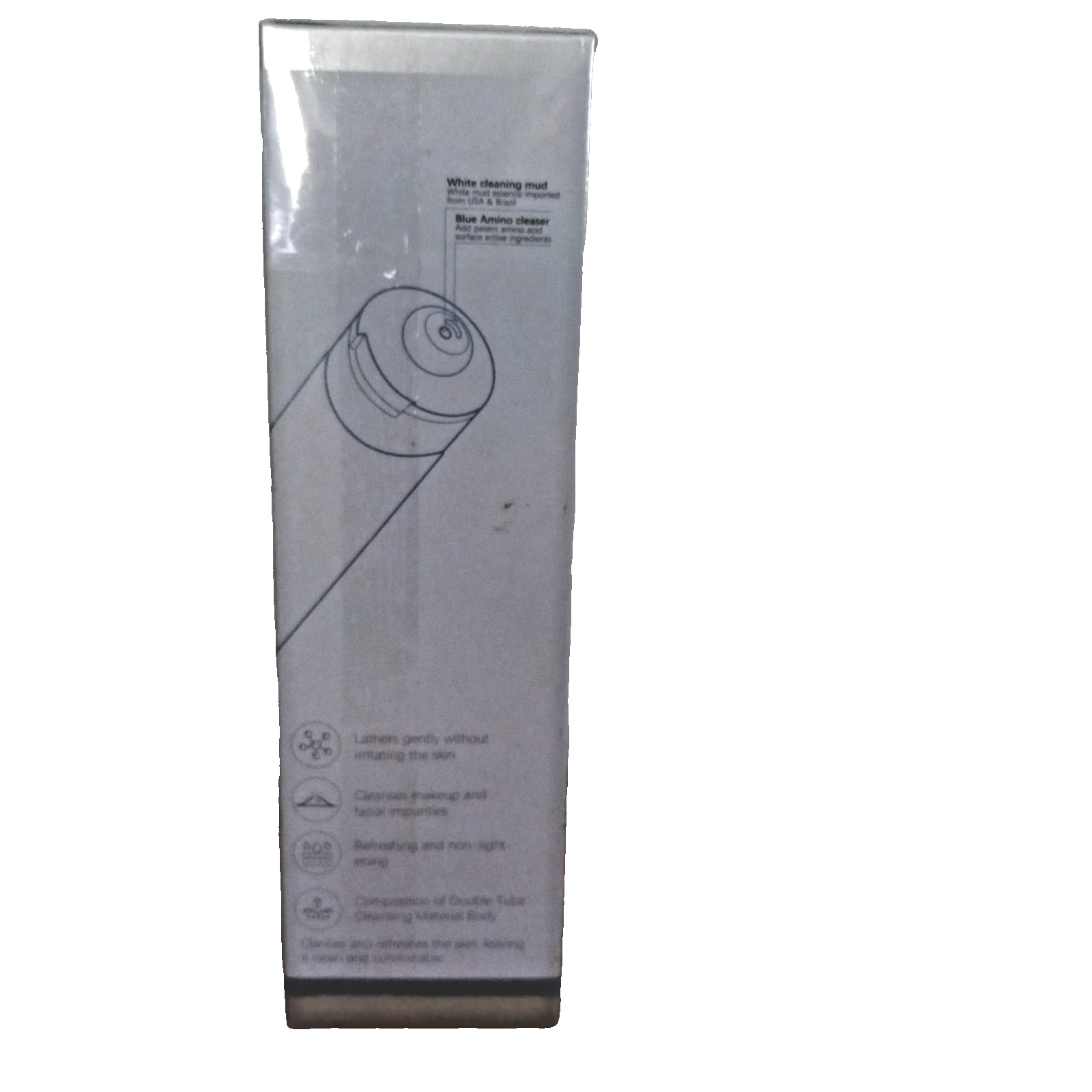 Relaso Facial Cleanser Dual Tube Amino Acid White Clay Gentle NEW Cleanser Mask