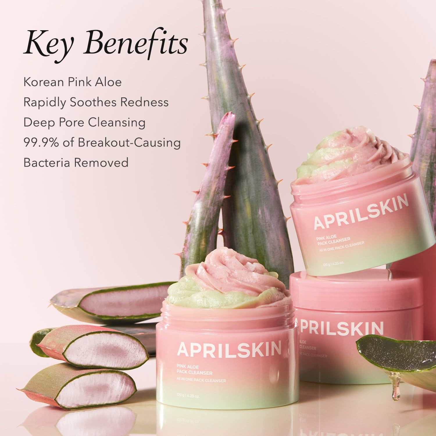 APRILSKIN Pink Aloe Cleanser with Pore Brush: Facial Polish