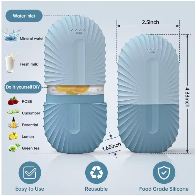 Ice Face Roller – Silicone Ice Mold for Puffiness, Pores & Facial Massage