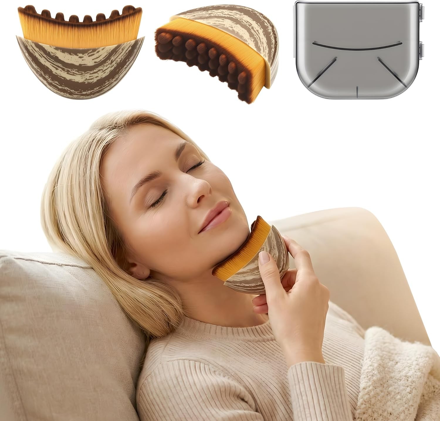 Lymphatic Contour Face Brush Facial Tool Dry Sculpting Massage Skin Gua Sha Beau