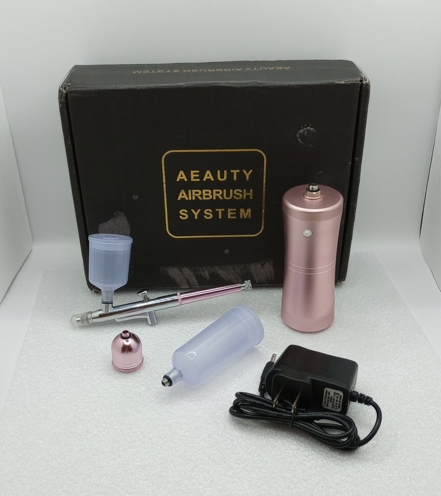 Aeauty Portable Airbrush Compressor Makeup Infusion Sprayer System Pink ~NOB