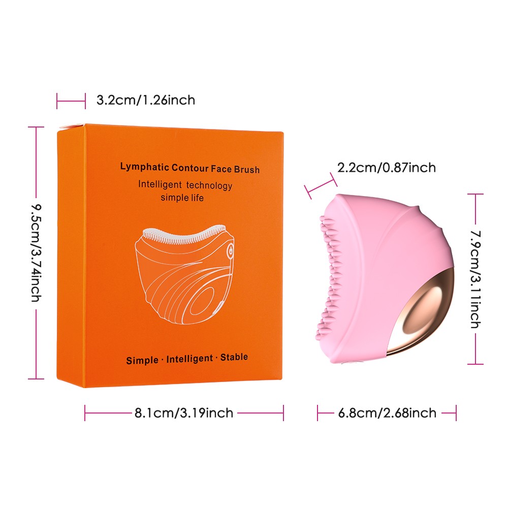 Lymphatic Drainage Face Brush – Curved Massager for Sculpting, Reduces Puffiness