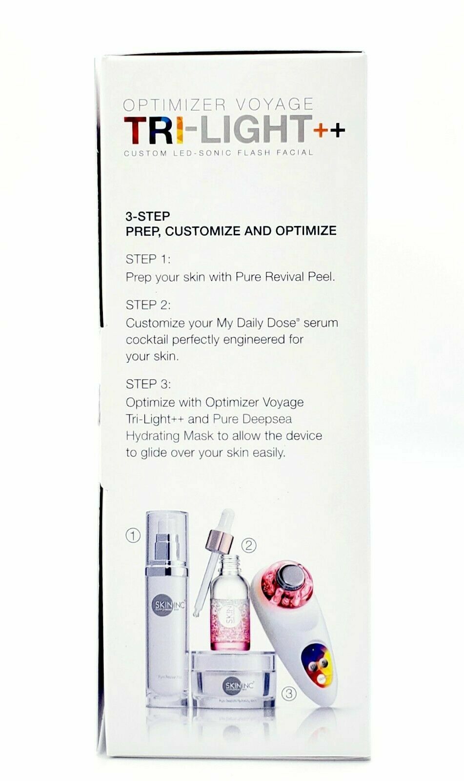 SKIN INC Supplement Bar Optimizer Voyage Tri-Light++ RECHARGEABLE Version $295!!