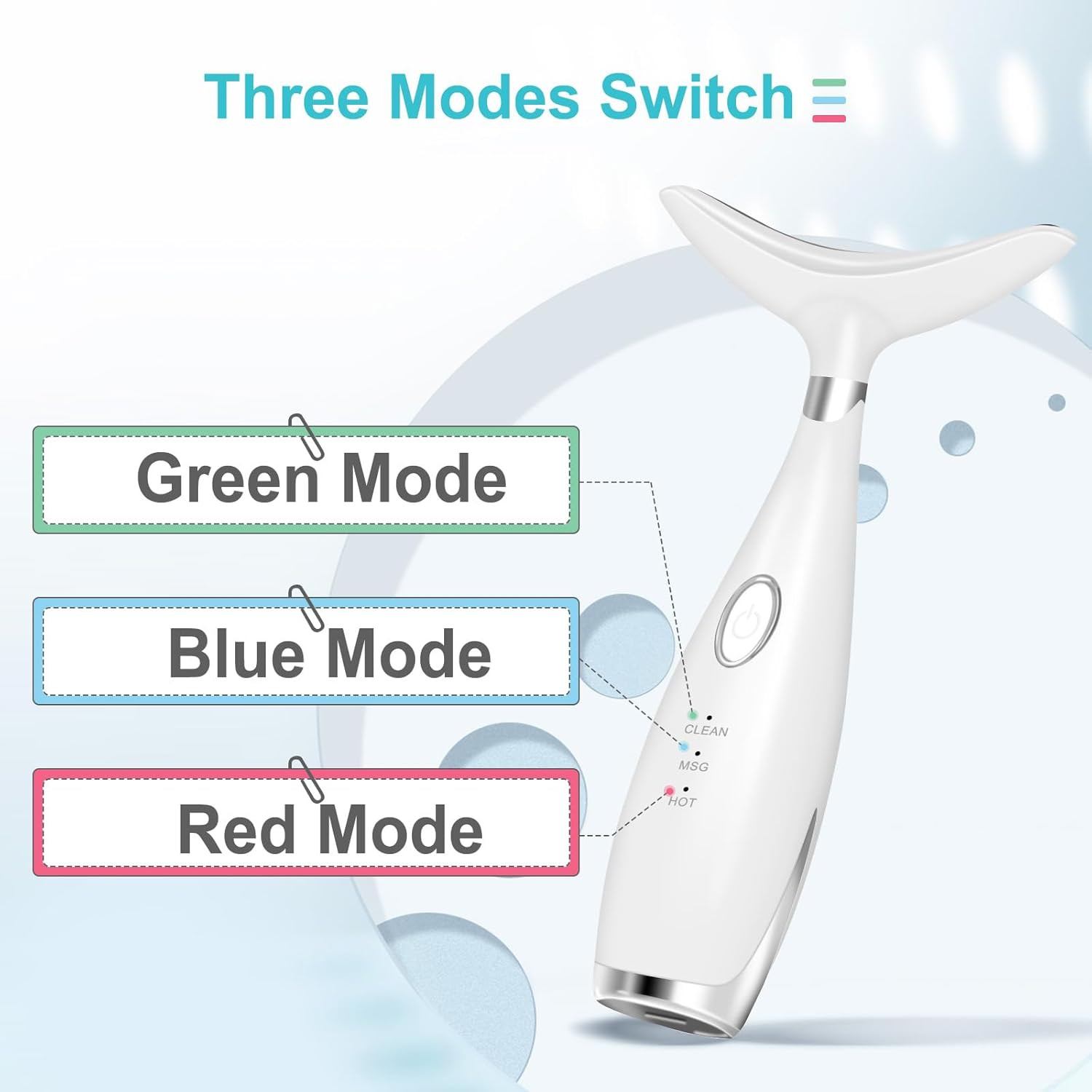 Neck Face Beauty Device, Skin Care Face Massager, 3 in 1 Facial Massage Tool wit