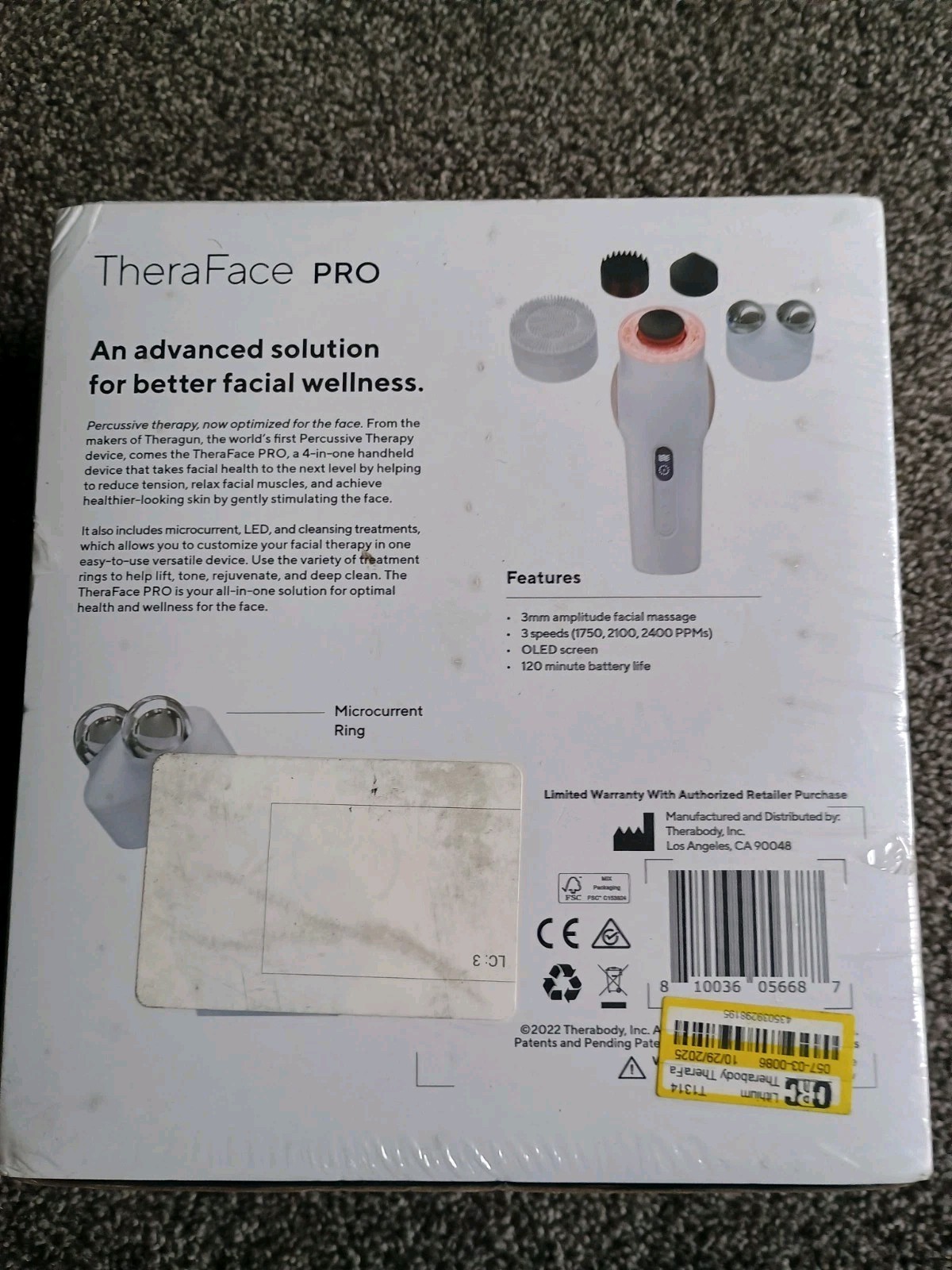 Therabody – TheraFace PRO – Multi-Use Facial Health Device – White – NEW