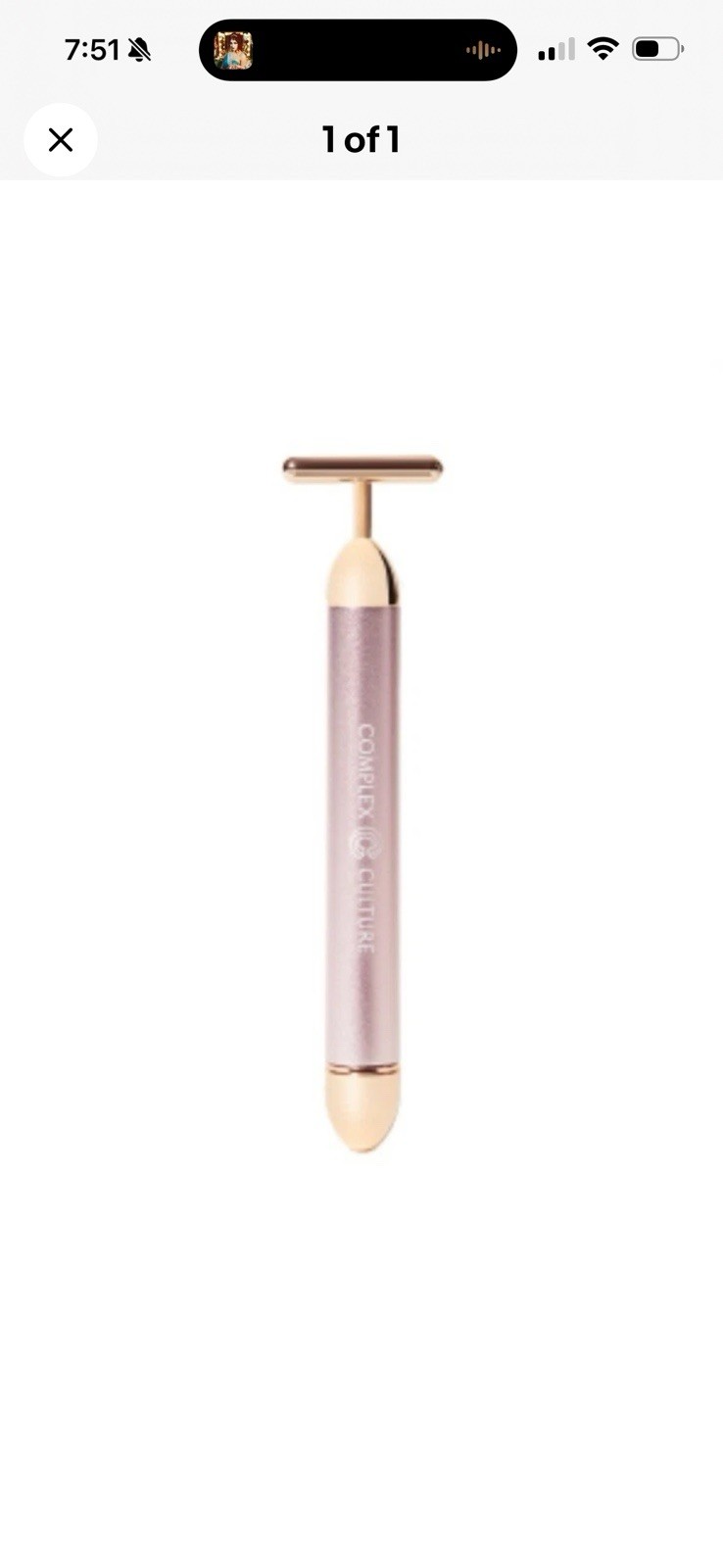COMPLEX CULTURE SONIC T-BAR FACIAL MASSAGER FULL SIZE NIB Ipsy 2021 MSRP $58