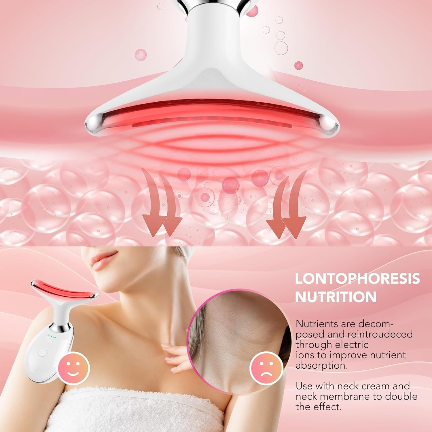 Masajeador Facial, Terapia Con Luz LED, Vibración, Para El Cuidado De La Piel US