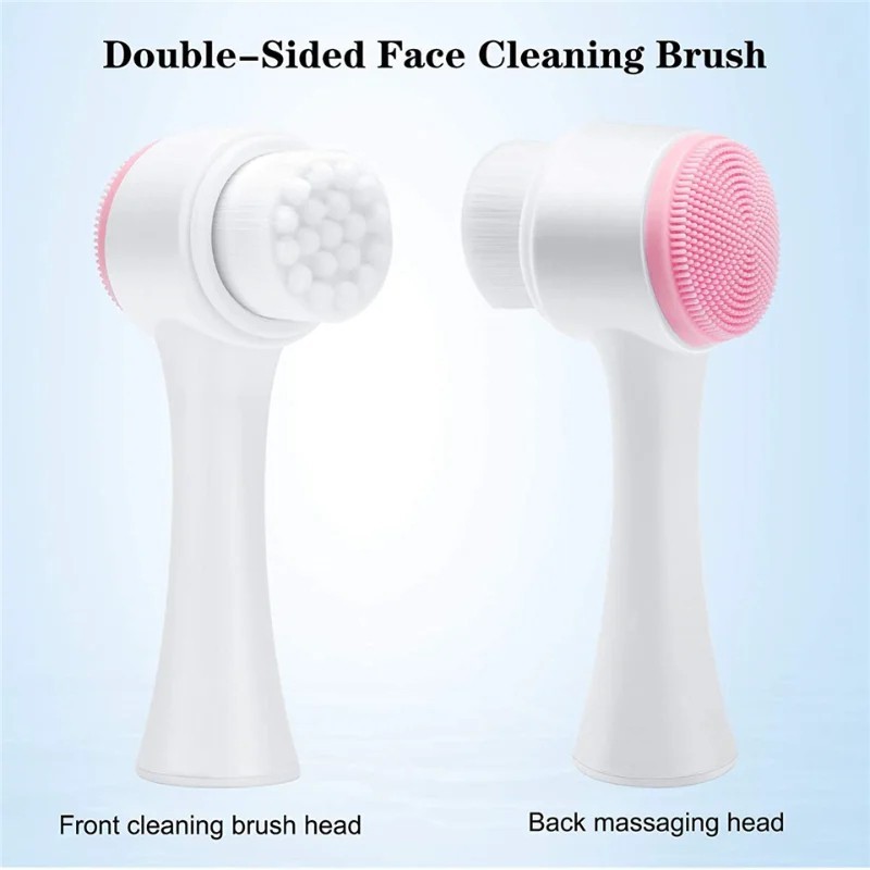 3D DOUBLE-SIDED SILICONE FACIAL CLEANSING BRUSH – SOFT EXFOLIATING FACE SCRUBBER