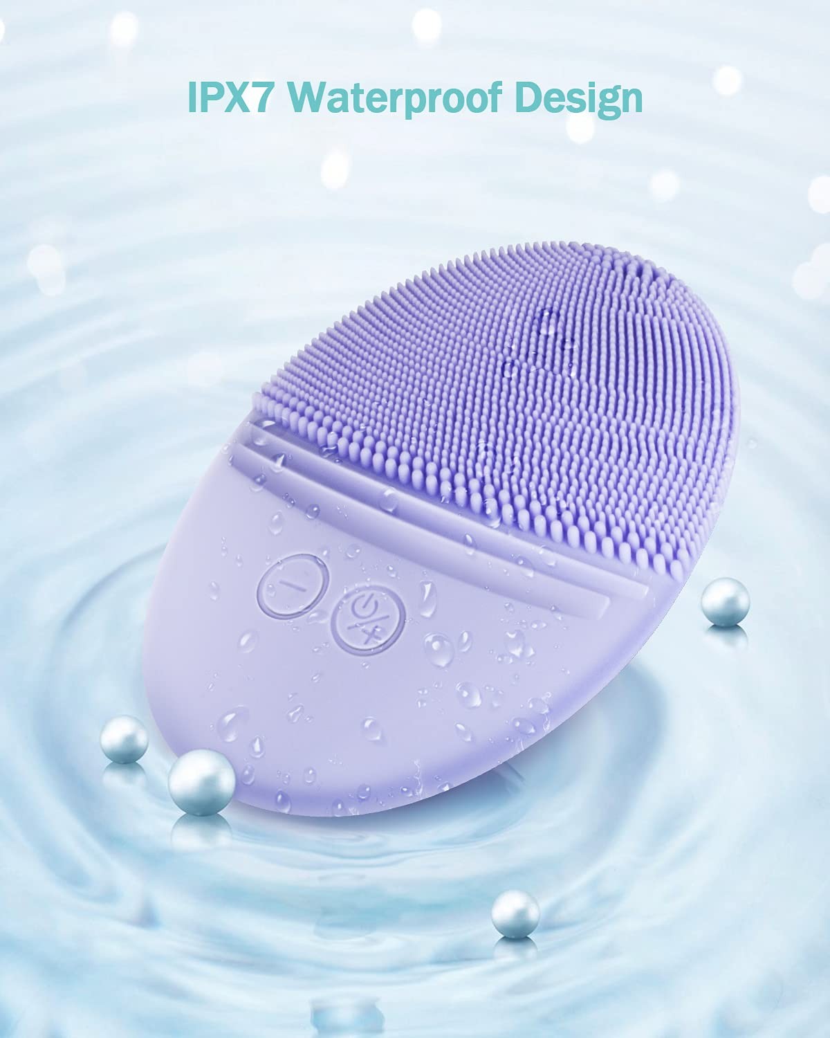 Violet Silicone Facial Cleansing Brush Deep Clean Exfoliate Massage Portable