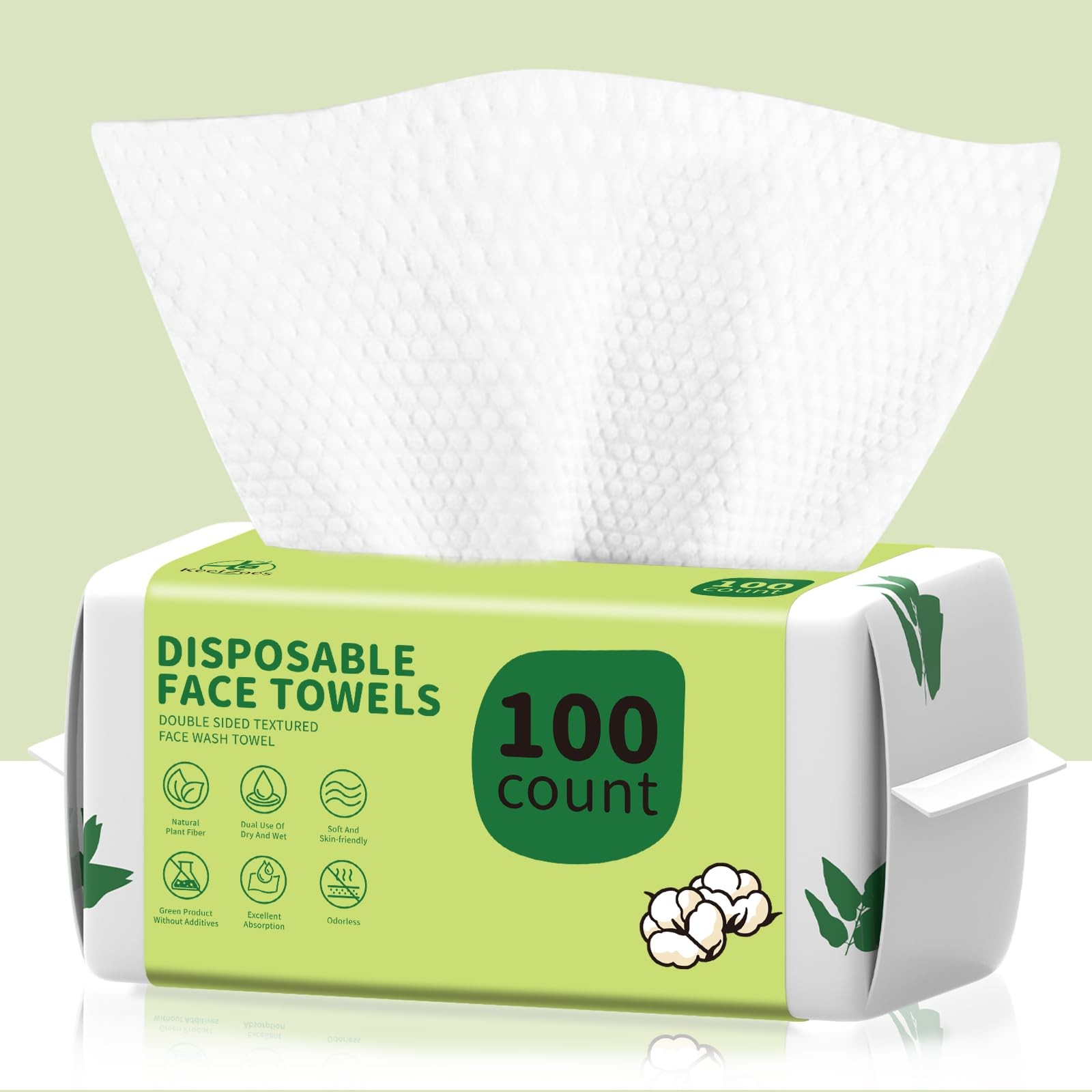 Disposable Face Towels 100 Count, Biodegradable Ultra 100 Count (Pack of 1)