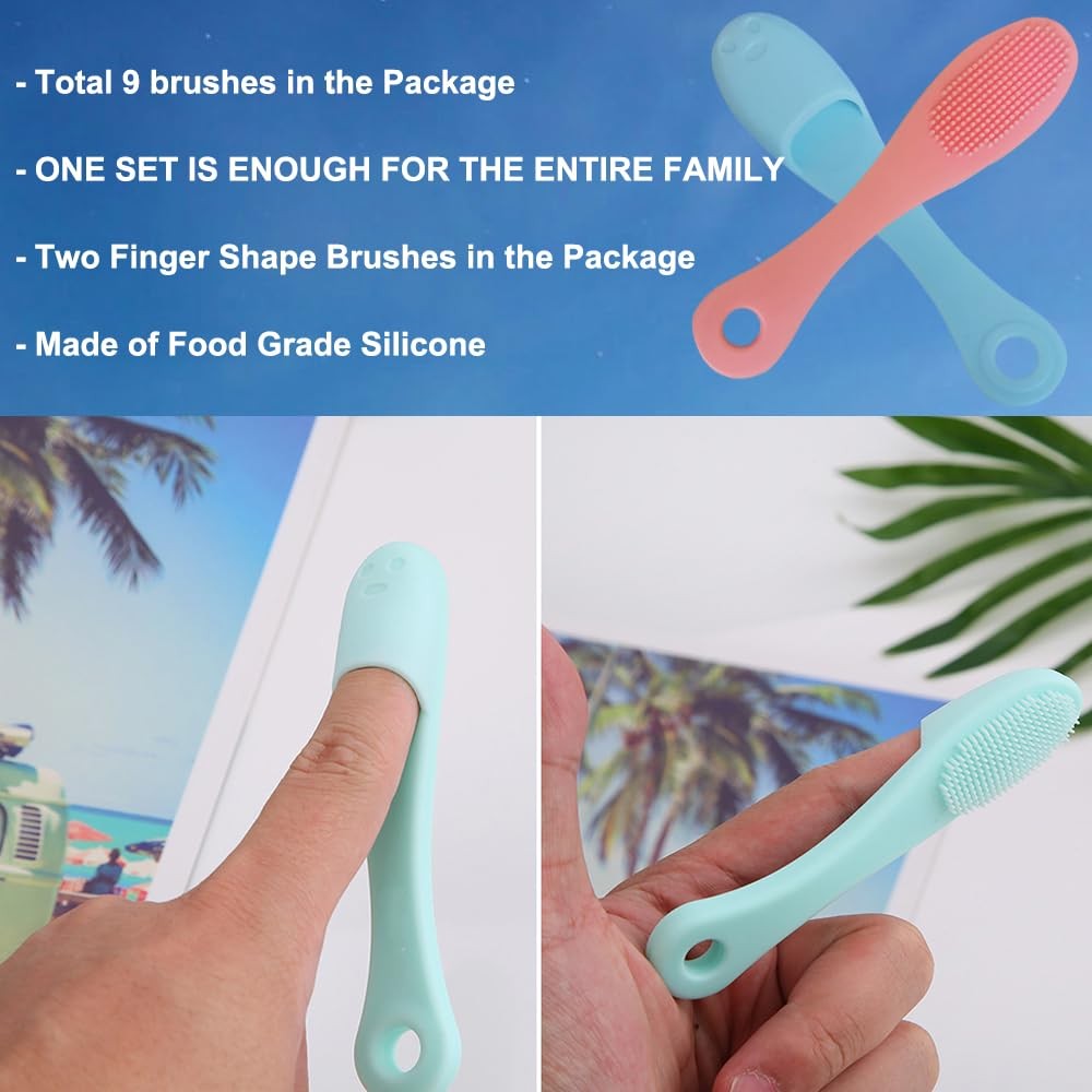 9-in-1 Face Scrubber Cleaning Brushes Super Soft Multi-colored-a