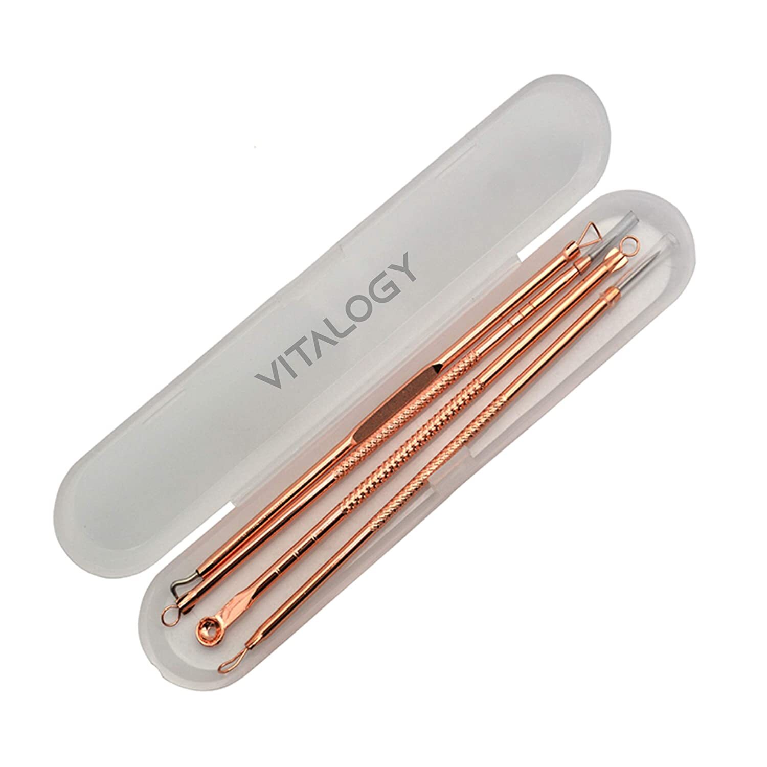 Vitalogy Blackhead Remover Tool Kit – 4 in 1 Acne and Pimple Removal Tool