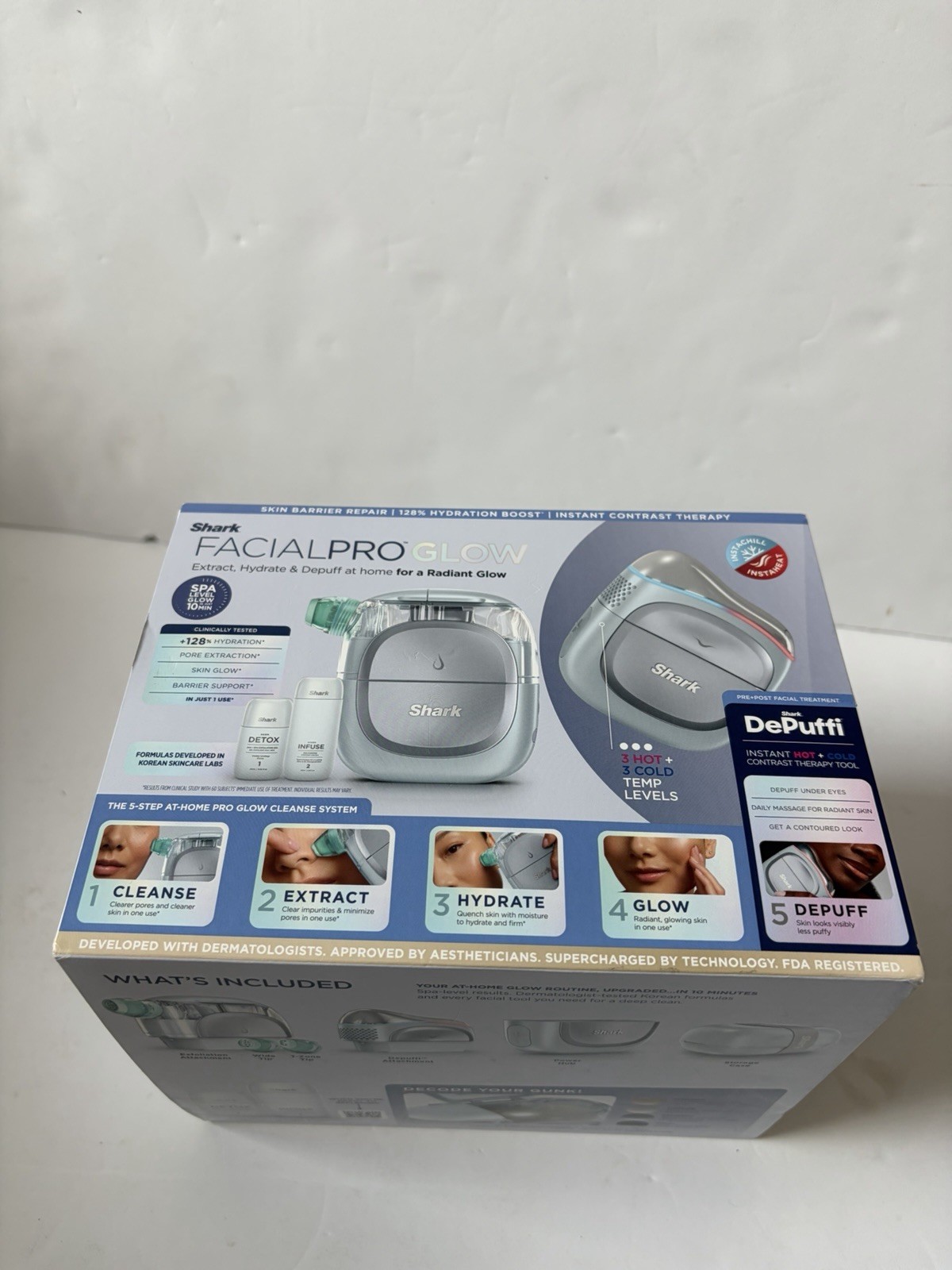 Shark Facial Pro Glow Extract, Hydrate & Depuff Thearapy Tool NOB