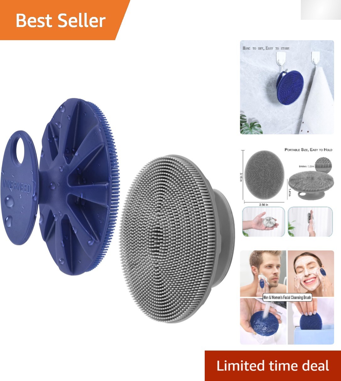 Soft Bristle Facial Cleansing Brush – Exfoliating and Massaging for Radiant Skin