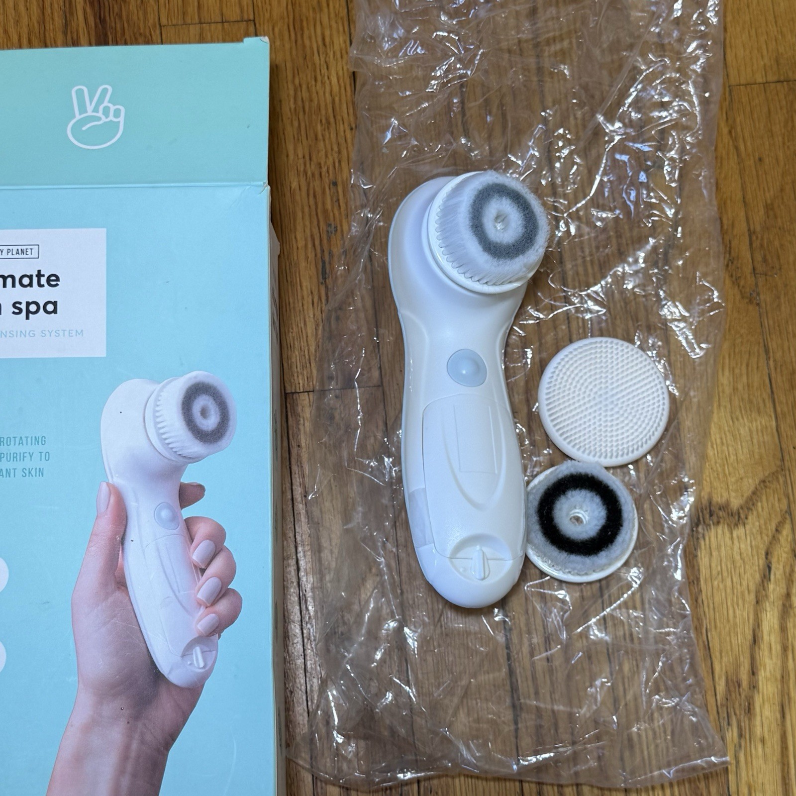 Vanity Planet Facial Cleansing Brush Ultimate Skin Spa w 3 Brushes Blue *no Case