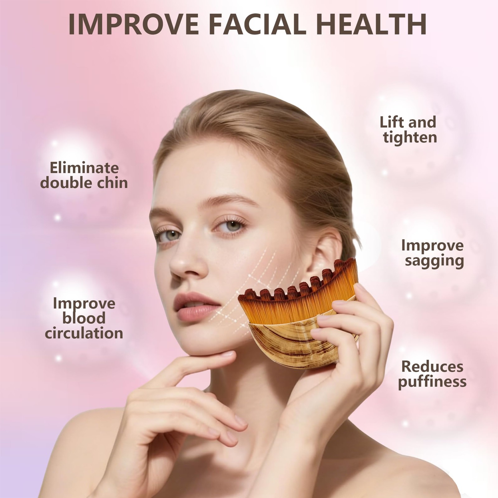 Cxguu Lymphatic Contour Face Brush2-Pcssuper Soft Manual Lymphatic Drainage