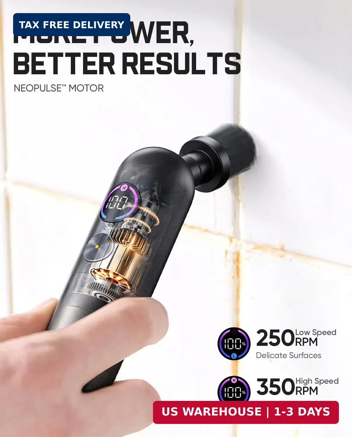Fanttik Flip G10 Nano HomeCare Cordless Electric Spin Scrubber, 360° High-Torque