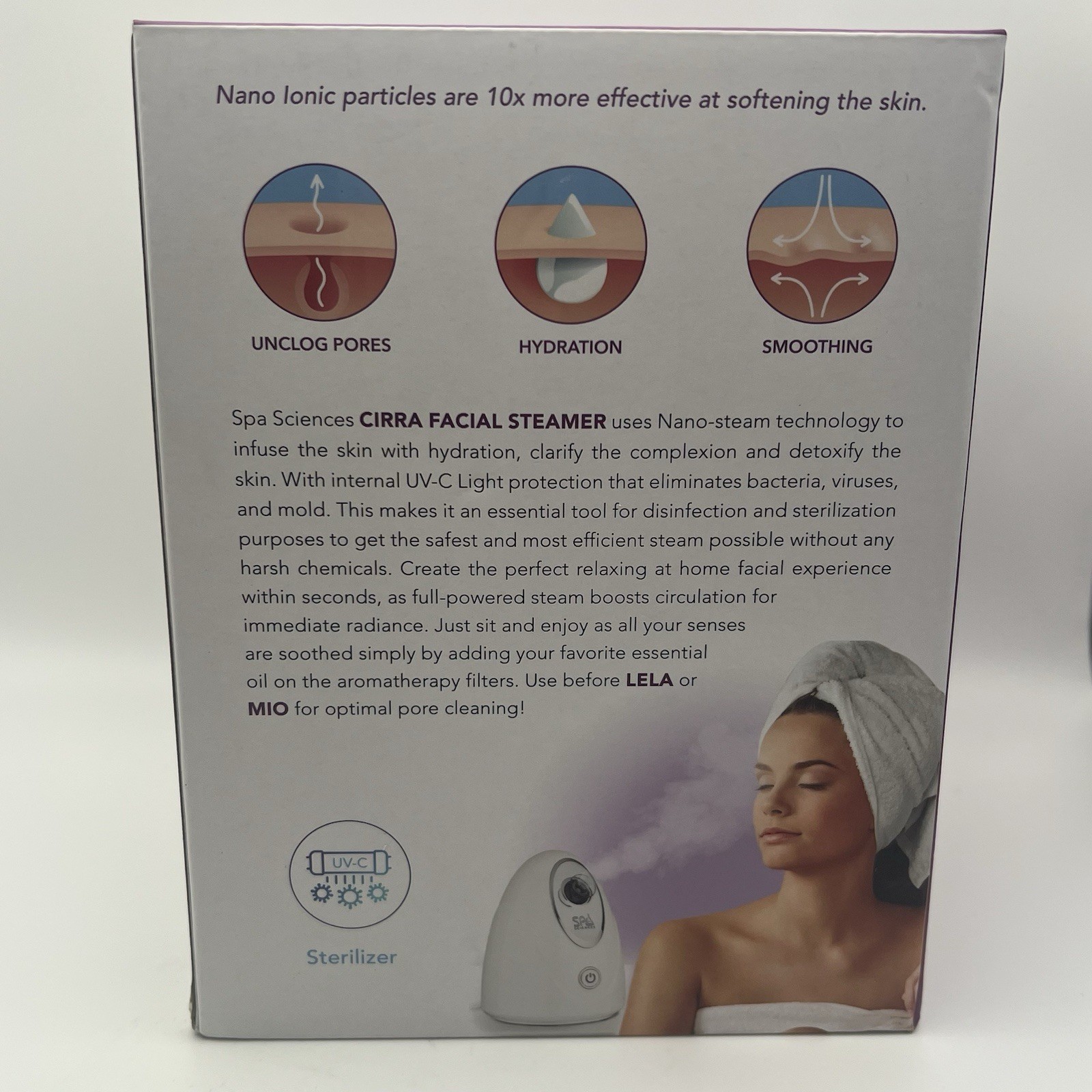 Spa Sciences CIRRA Nano Ionic Vanity Facial Steamer with Optional Aromatherapy