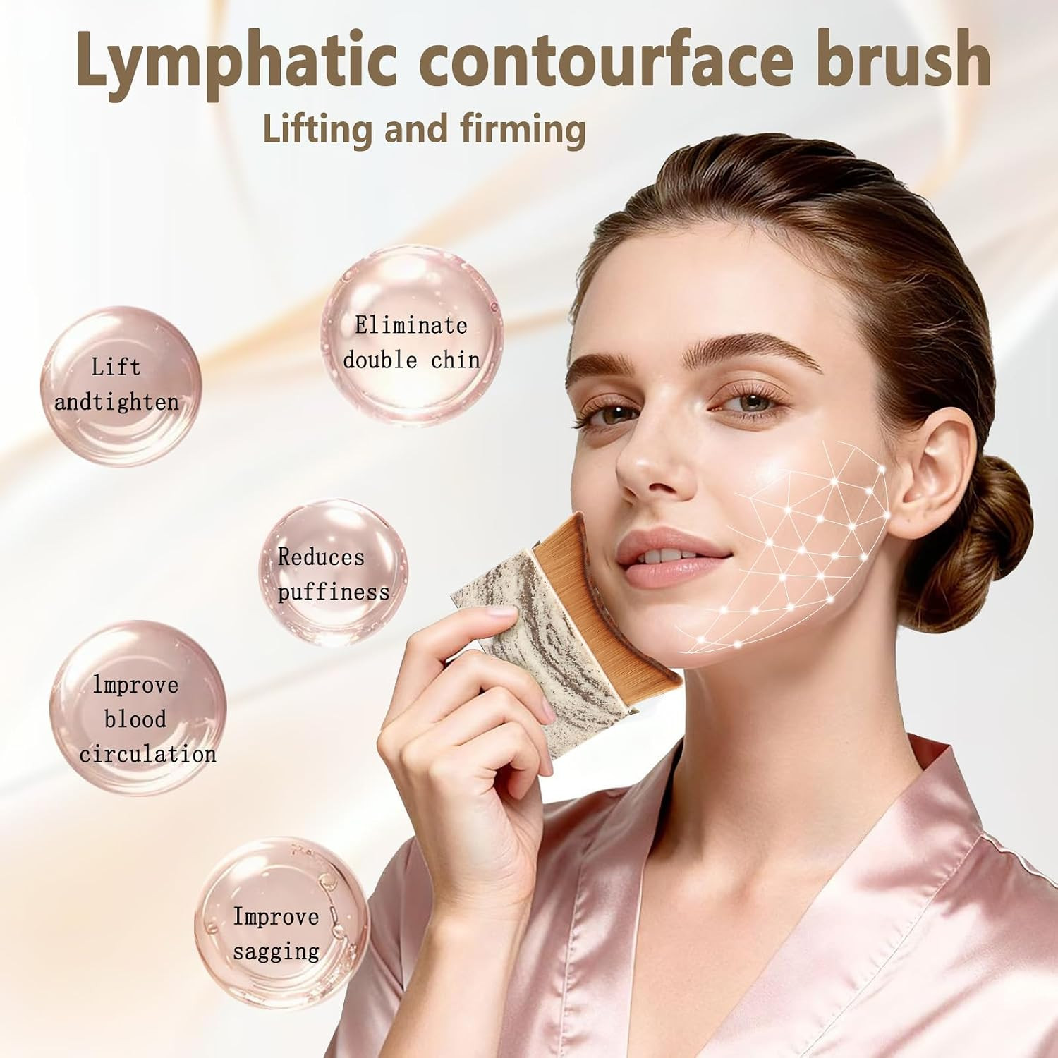 New Lymphatic Contour Face Brush,2026 Jawline Sculpting Lymphatic Drainage Ma…