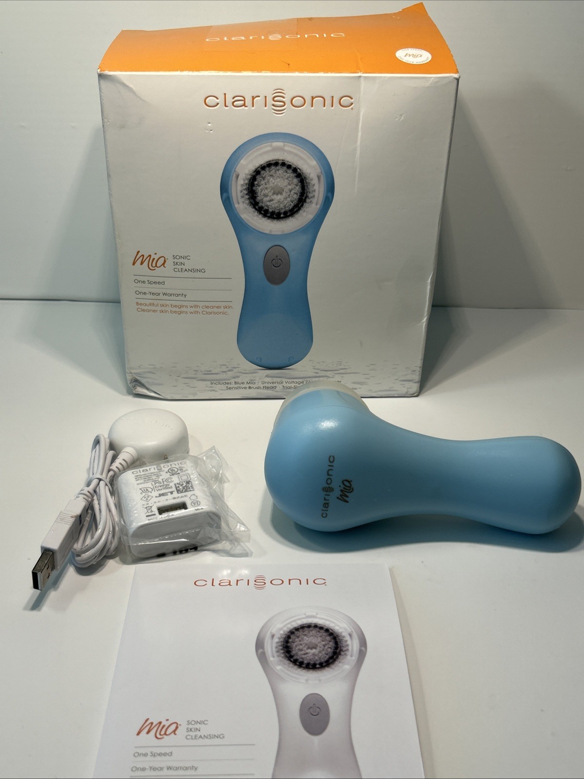 Clarisonic Mia Sonic Skin Cleansing System Blue W/charger Tested.