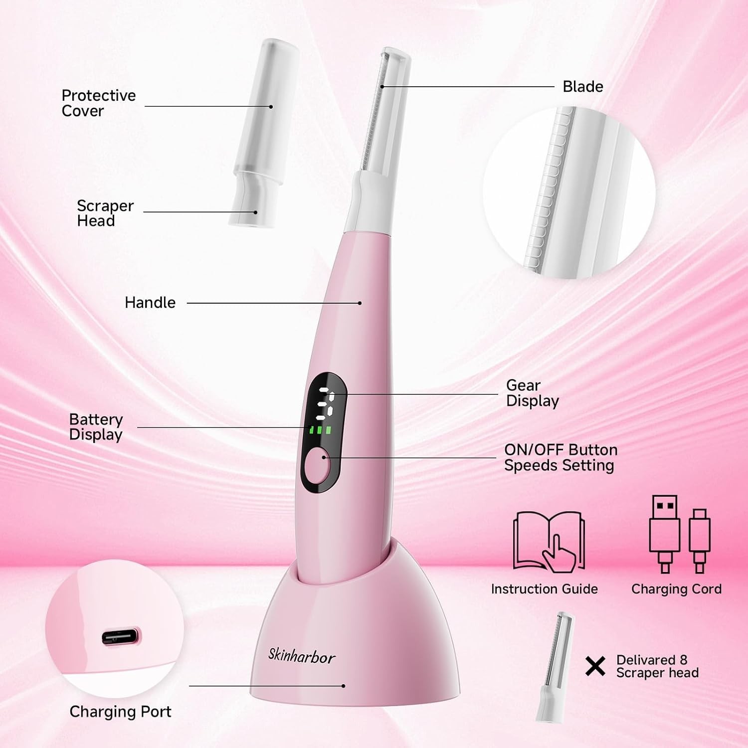 Sonic Dermaplane Razor for Women Face,Women’S Facial Exfoliation & Peach Fuzz…