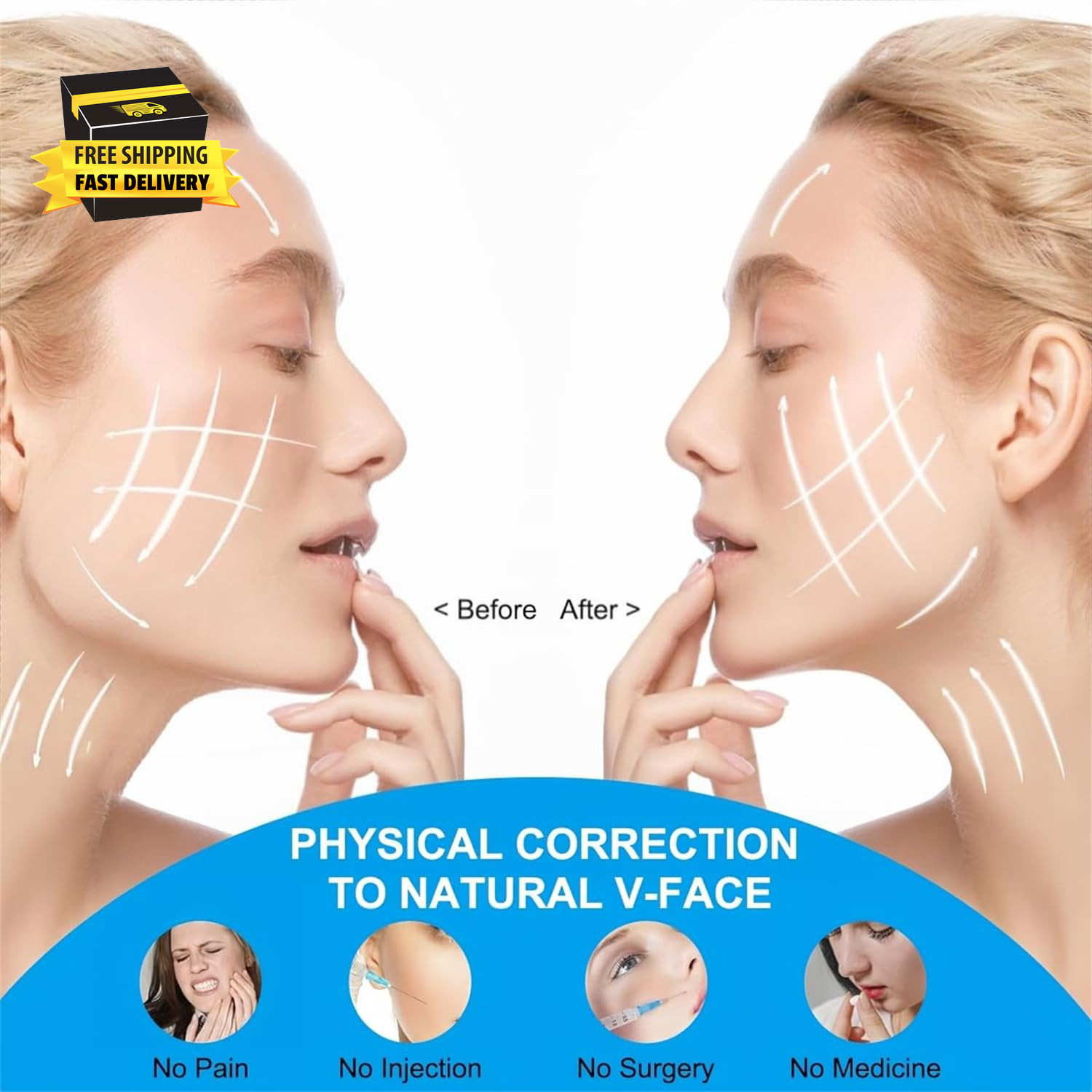 V Line Mask Beauty Face Sculpting Double Chin Reducer Chin Strap Eliminator Remo