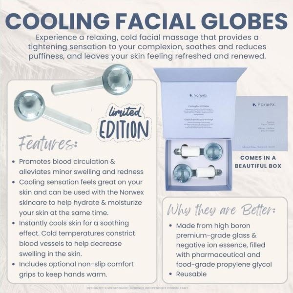 Norwex Cooling Facial Globes – Limited Edition – New in box