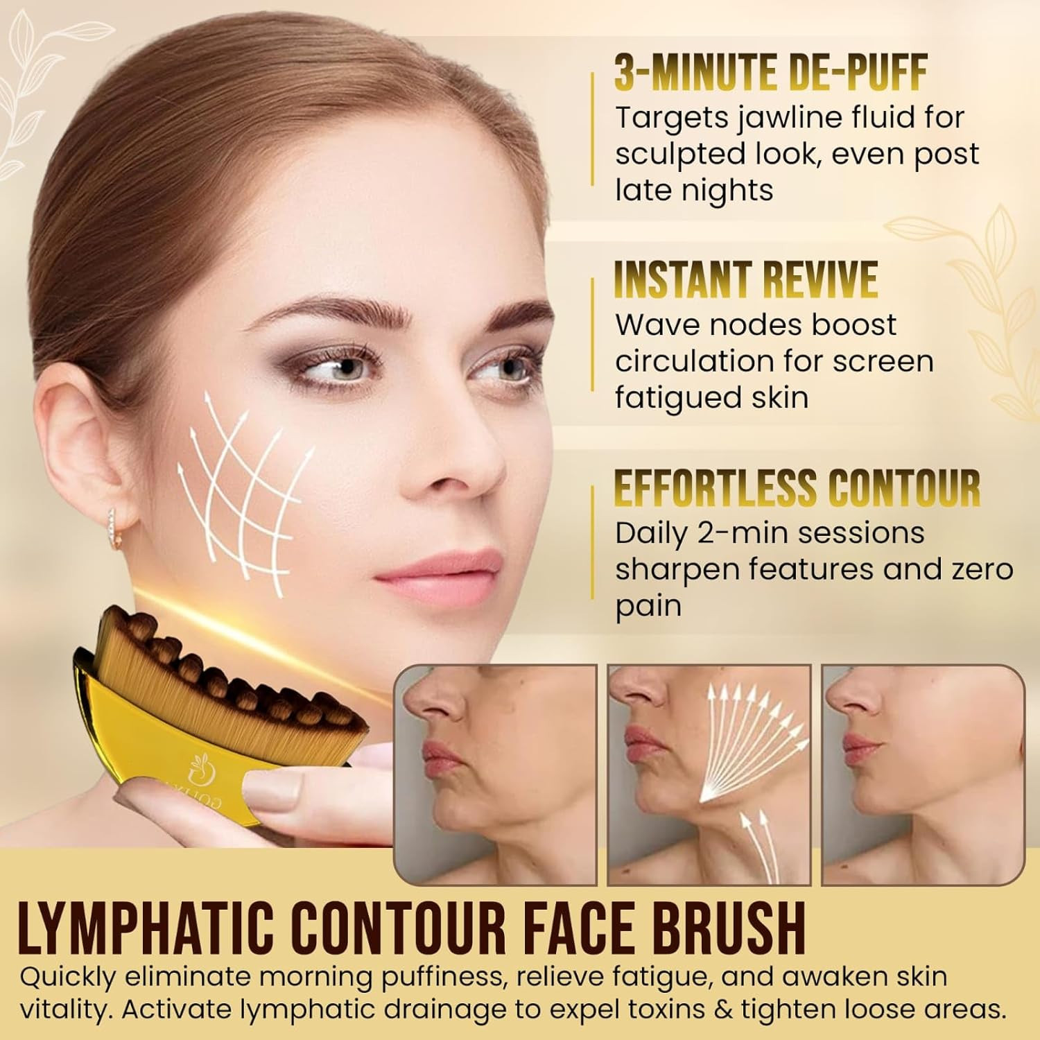 Lymphatic Contour Face Brush – Lymphatic Drainage Brush for Face, Dry Brush & Gu