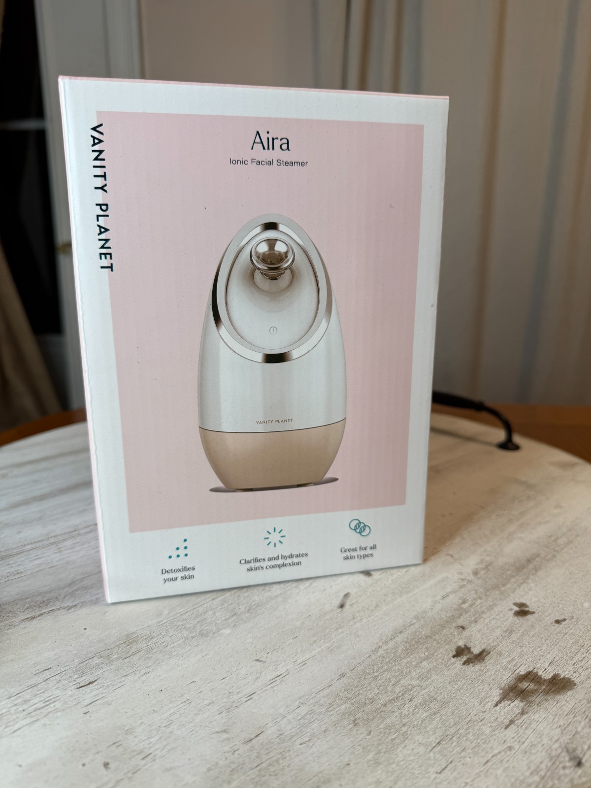 Vanity Planet Aira Ionic Facial Steamer w/3 Essential Oil Baskets Silver