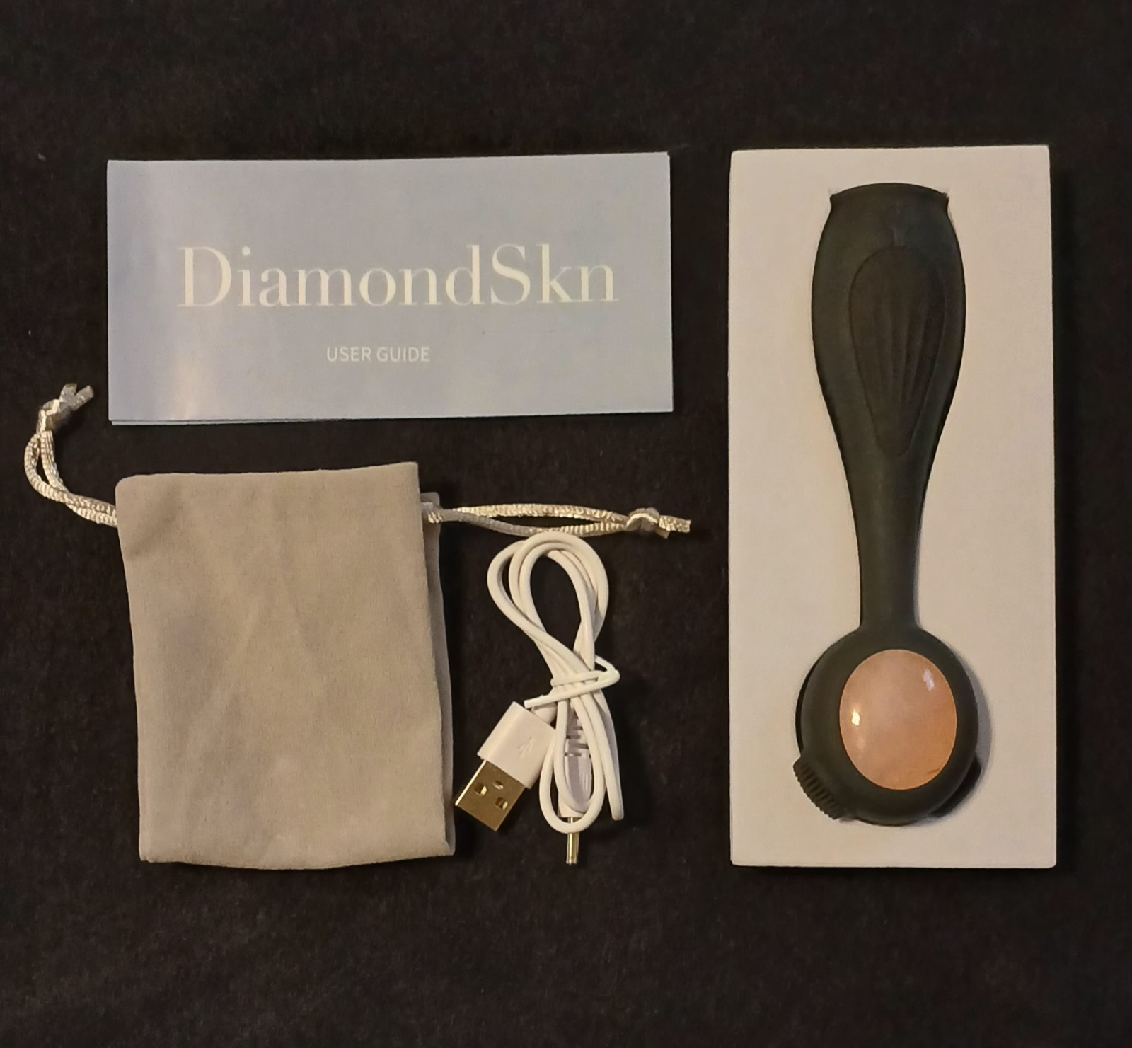 Diamondskn Heated Rose Quartz Silicone Face Brush New